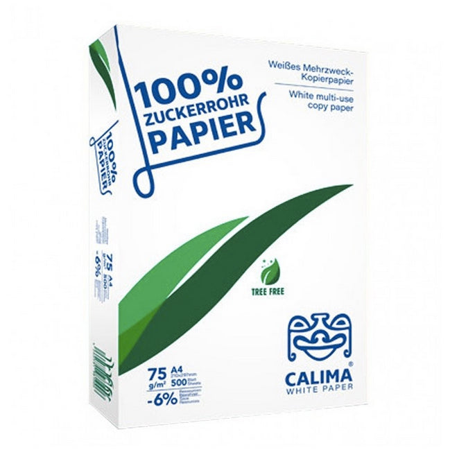 Kopierpapier in Weiß aus 100% nachhaltigem Zuckerrohrpapier, DIN A4