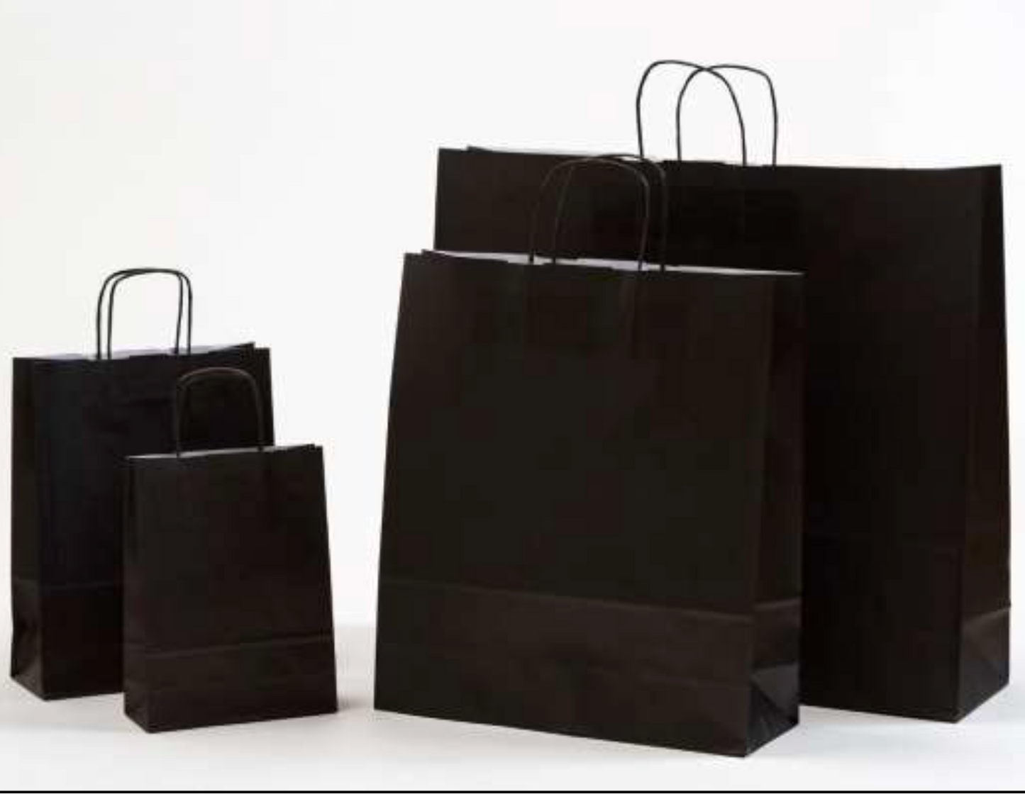 Schwarze Papierkordeltaschen Boutique