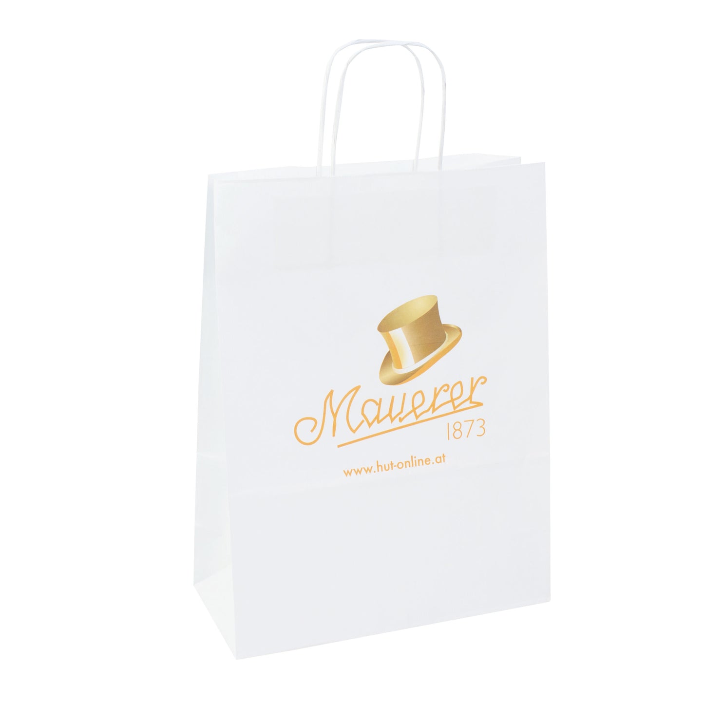 Weiße Papierkordeltaschen mit Ihrem Werbemotiv und mit schneller Lieferung