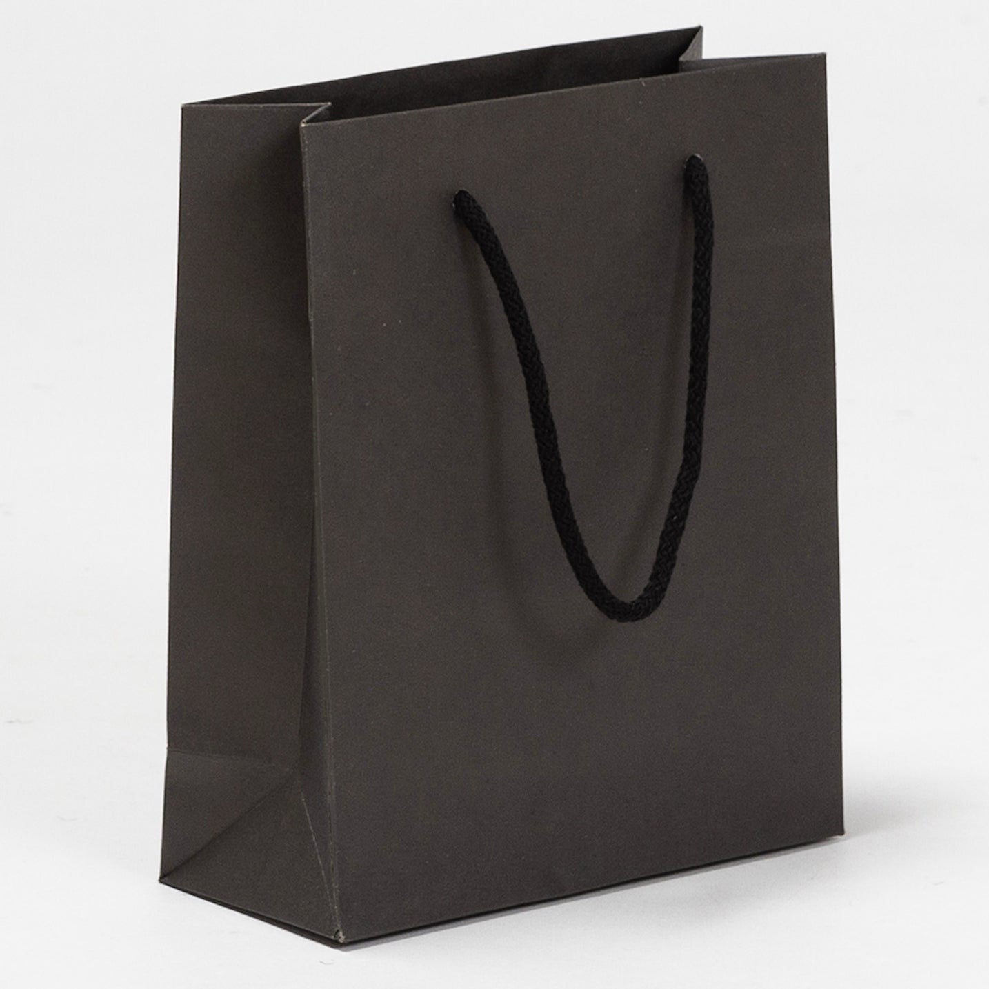 Exklusive Papiertragetasche aus Recyclingpapier "Eco" mit Stoffkordeln in Schwarz