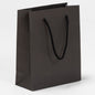 Exklusive Papiertragetasche aus Recyclingpapier "Eco" mit Stoffkordeln in Schwarz