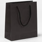 Exklusive Papiertragetasche aus Recyclingpapier "Eco" mit Stoffkordeln in Schwarz