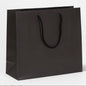 Exklusive Papiertragetasche aus Recyclingpapier "Eco" mit Stoffkordeln in Schwarz