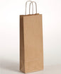Stabile Flaschentragetasche zum Transport von einer Glasflasche mit gedrehten Papierkordeln und gerippetn Papier im Größenformat 15x8x39,5cm in der Farbe Braun, erhältlich über Steinebach.eu