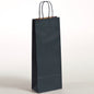 Stabile Flaschentragetasche zum Transport von einer Glasflasche mit gedrehten Papierkordeln und gerippetn Papier im Größenformat 15x8x39,5cm in der Farbe Dunkelblau, erhältlich über Steinebach.eu