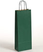 Stabile Flaschentragetasche zum Transport von einer Glasflasche mit gedrehten Papierkordeln und gerippetn Papier im Größenformat 15x8x39,5cm in der Farbe Grün, erhältlich über Steinebach.eu
