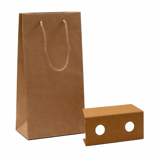 Flaschentragetaschen 2er aus Recyclingpapier in Braun