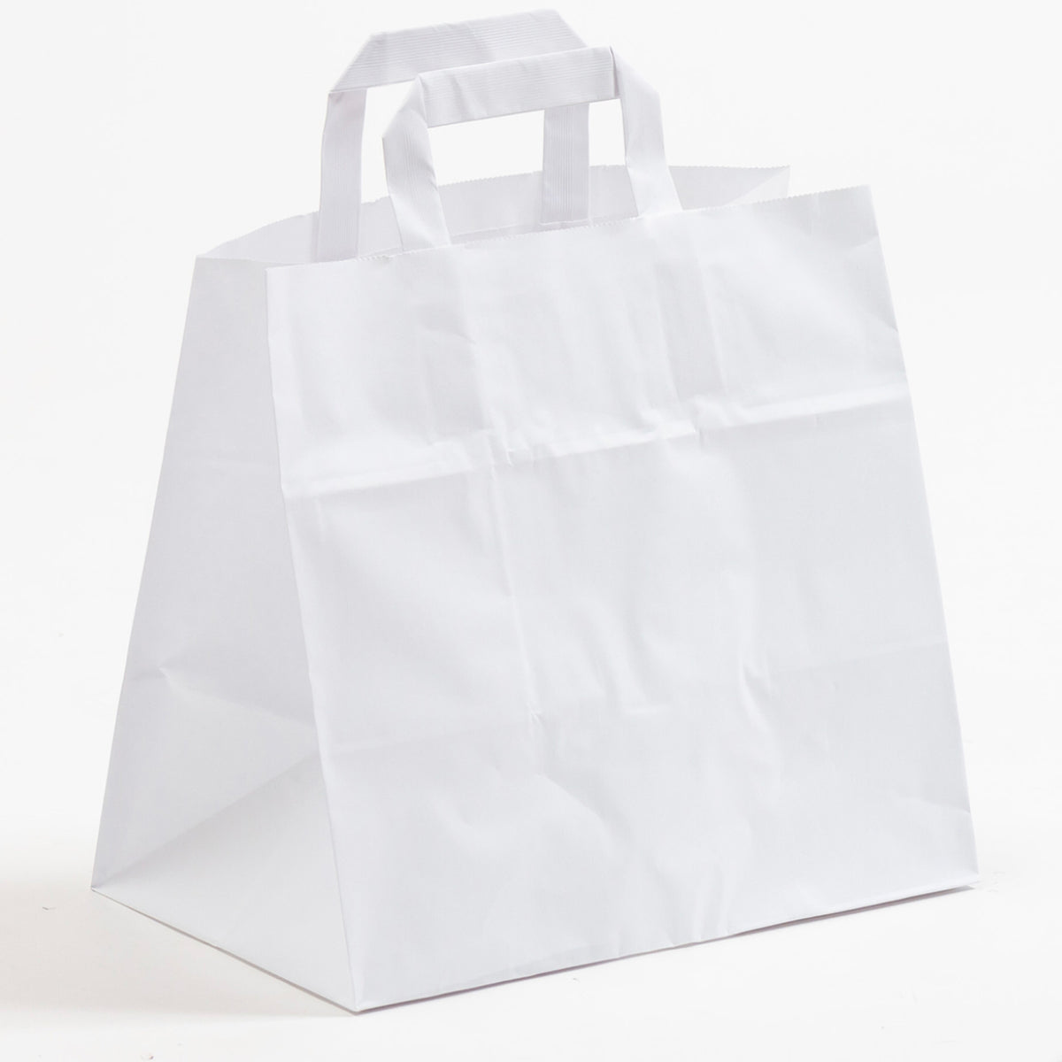 Gastro-Tasche für den Transport von Pizza oder anderen Lebensmitteln in der Farbe Weiß mit weißen Flachhenkeln im Größenformat 26x17x25cm