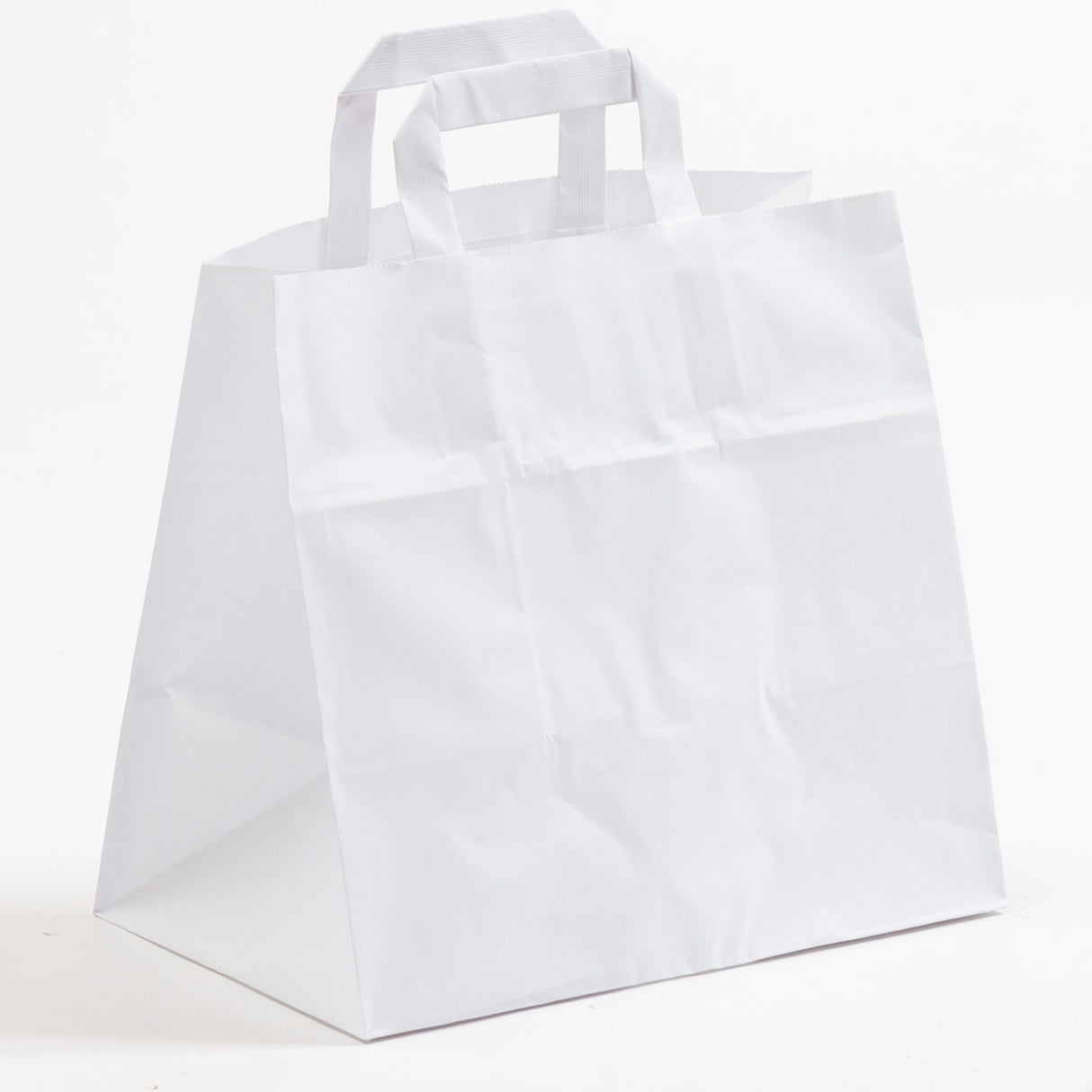 Gastro-Tasche für den Transport von Pizza oder anderen Lebensmitteln in der Farbe Weiß mit weißen Flachhenkeln im Größenformat 26x17x25cm