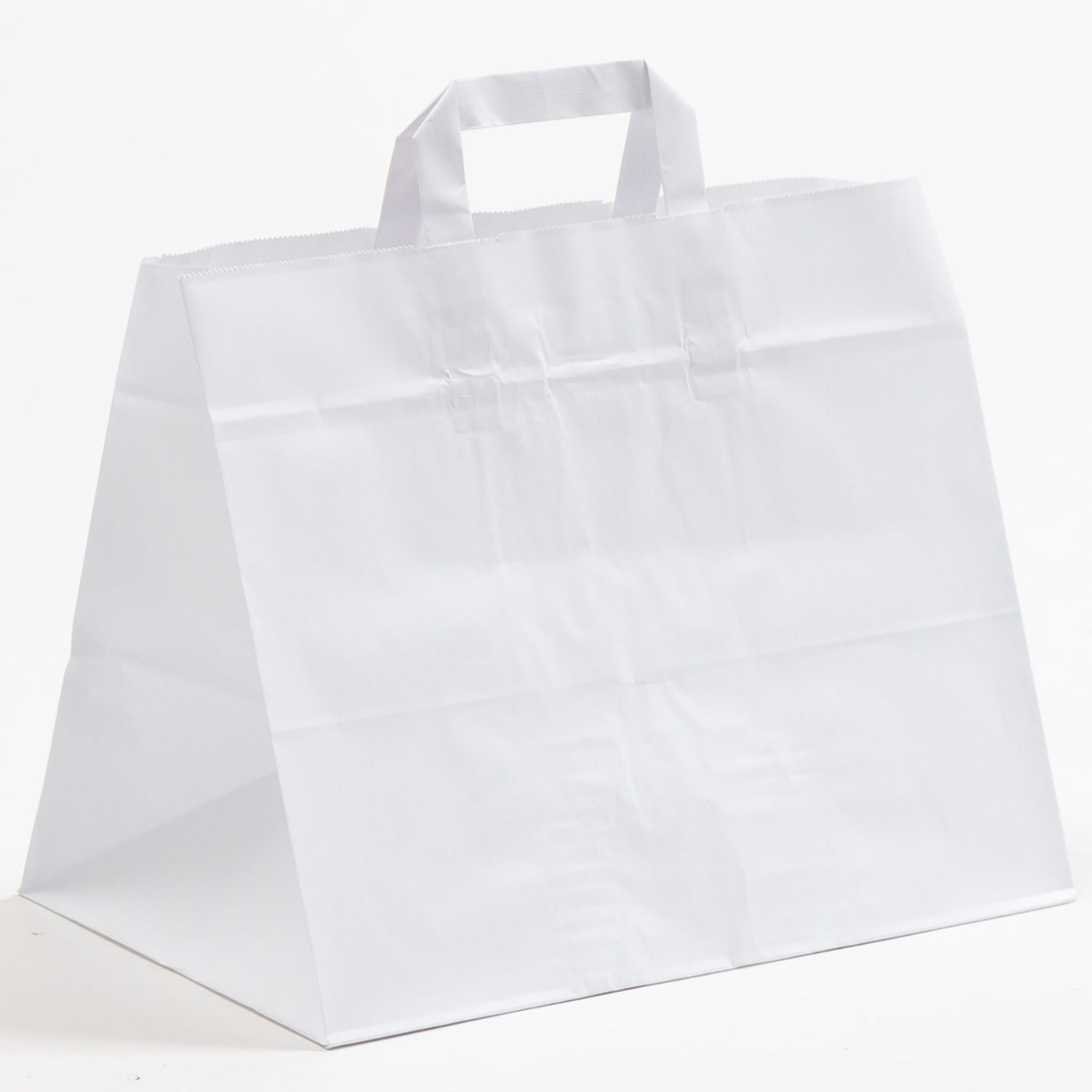 Gastro-Tasche für den Transport von Pizza oder anderen Lebensmitteln in der Farbe Weiß mit weißen Flachhenkeln im Größenformat 32x21,5x27cm