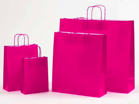 Pinke Papierkordeltaschen Boutique
