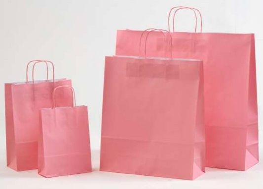 Rosafarbene Papierkordeltaschen Boutique