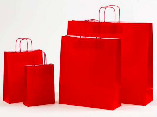 Rote Papierkordeltaschen Boutique