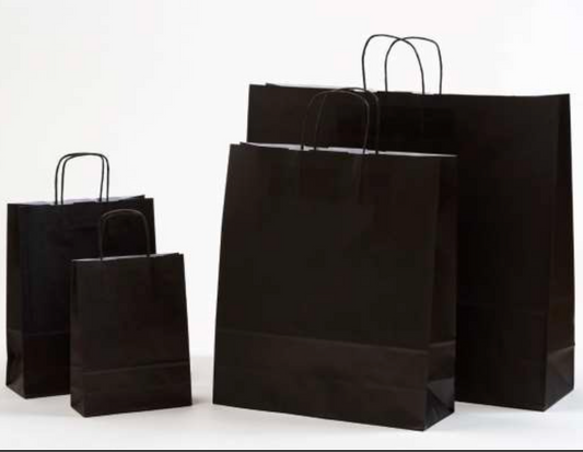Schwarze Papierkordeltaschen Boutique