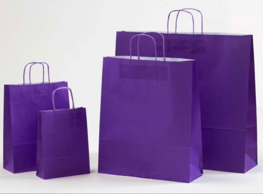 Violette Papierkordeltaschen Boutique