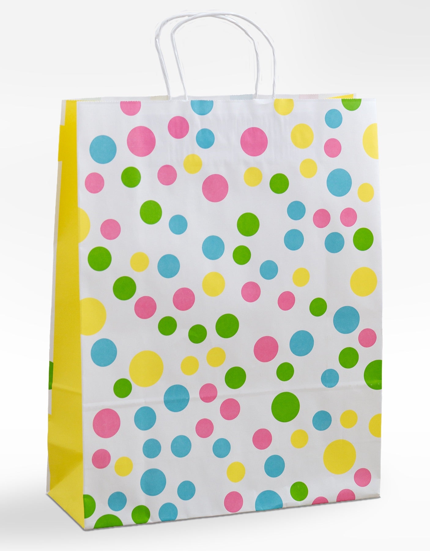 Stabile Papierkordeltaschen mit Konfetti-Motiv, ideal als Geschenkverpackung, Größenformat 32x12x41cm