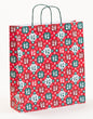 Rote Paper Bag mit gedrehten Papierkordeln in Grün  mit bayerischem Trachtenmotiv, ideal für Souvenir-Shops