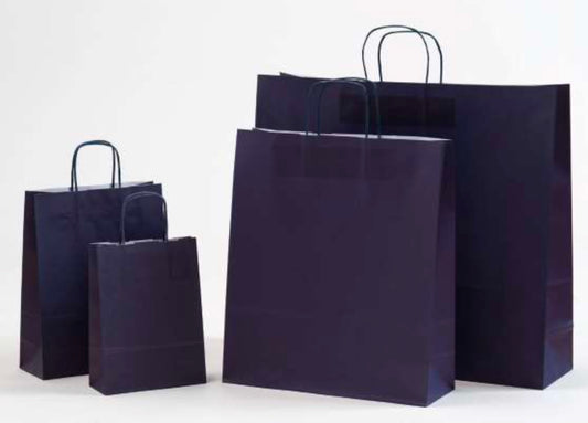 Dunkelblaue Papierkordeltaschen Boutique