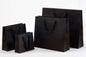 Premium Papiertragetasche mit Stoffbändern in Schwarz