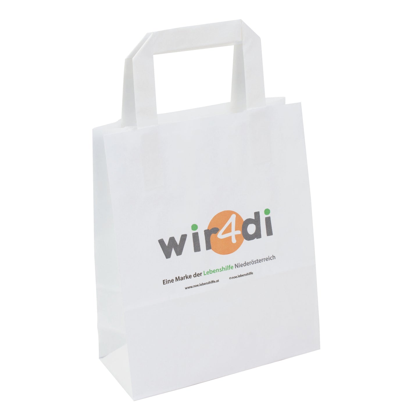 Weiße Papiertragetasche "Shopper" mit Werbedruck & schneller Lieferung