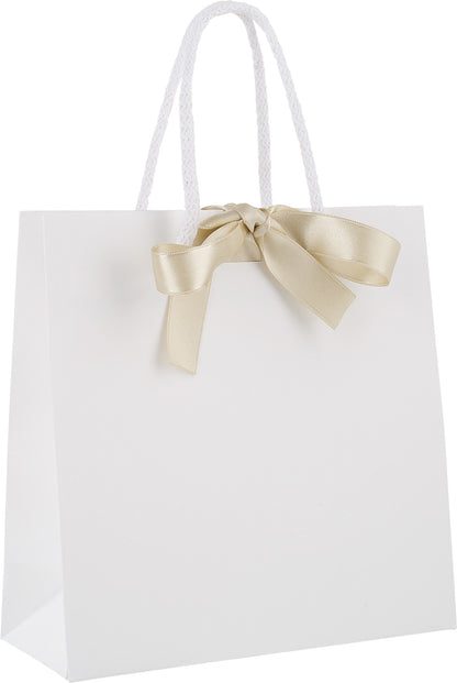 Edle Geschenktaschen mit Satinband in Elfenbein