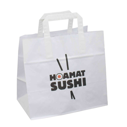 Gastrotaschen "Shopper" in Weiß mit Werbedruck und schneller Lieferung