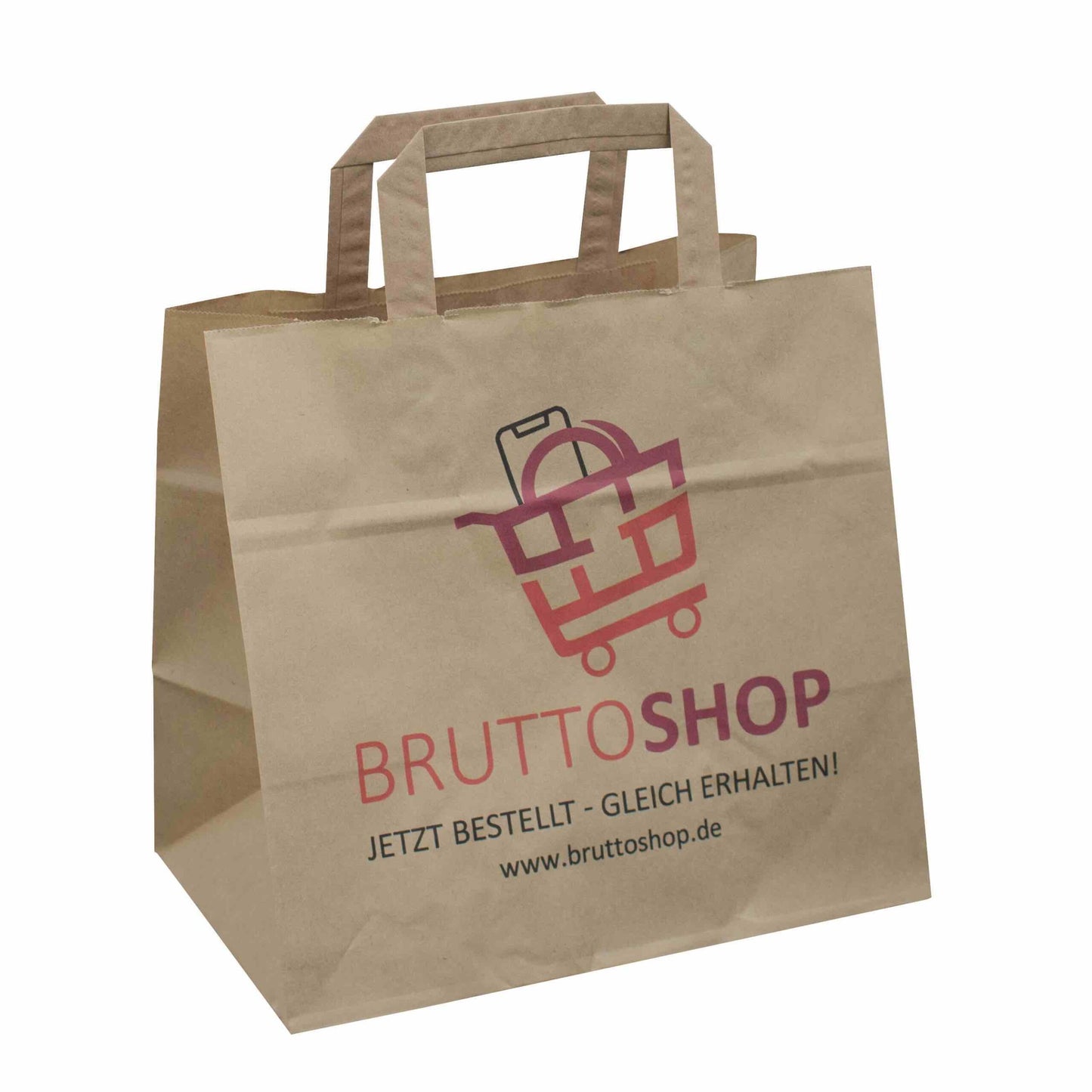 Gastrotaschen "Shopper" in Braun mit Werbedruck und schneller Lieferung