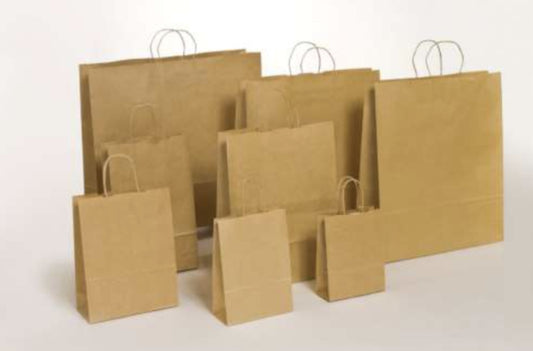 Papierkordeltaschen in Braun